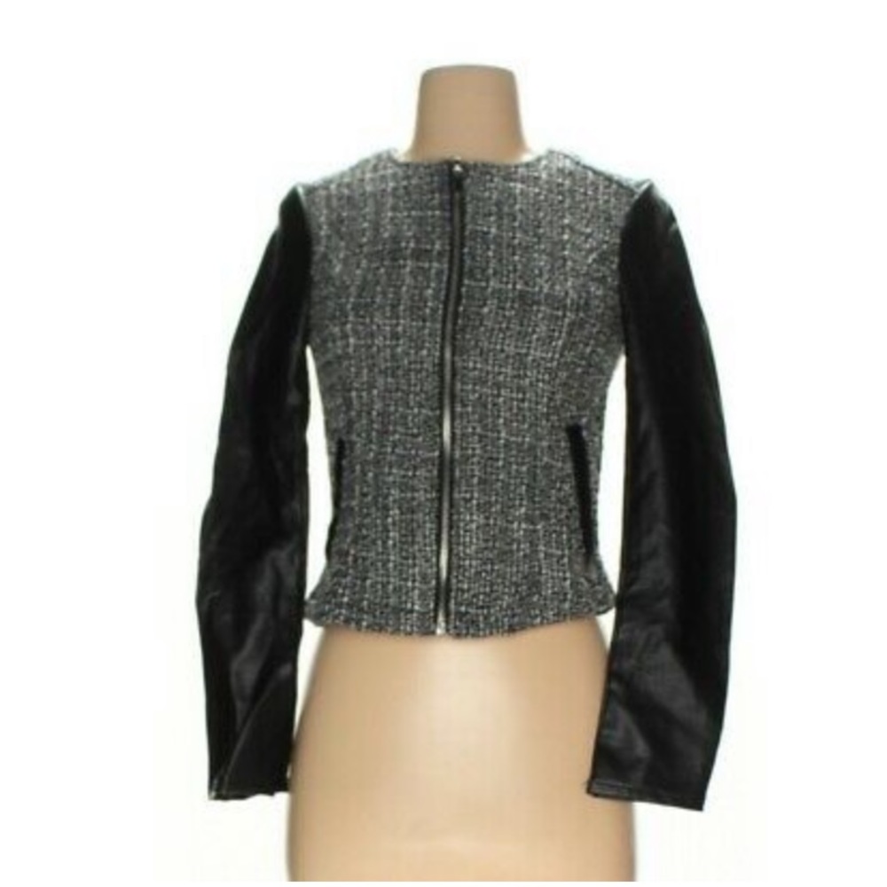 Faux Leather/ Tweed Jacket